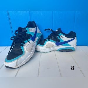 White, blue, and black Nike Air Max